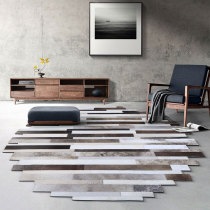 Round Cow Leather Carpet Splicing Home Nordic Living Room Tea Table Blanket Bedroom Bedside Blanket Book Room Computer Swivel Chair Ground Mat