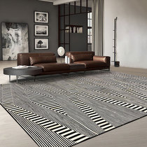 Original Cow Leather Splicing Carpet Living Room Home Light Lavish Stripe Minima Modern Sofa Tea Table Cushion Bedroom bedside blanket