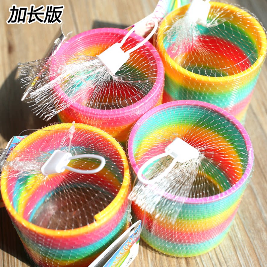 5 rainbow circle toy spring circle stacking circle children's toys 1-6 years old educational early education children's rainbow elastic