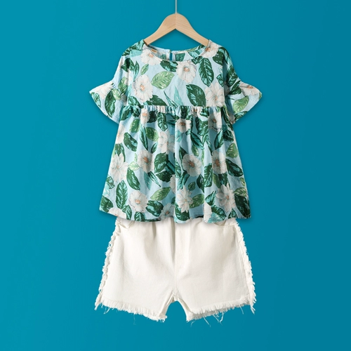 Летний детский комплект, популярно в интернете, в корейском стиле, в западном стиле