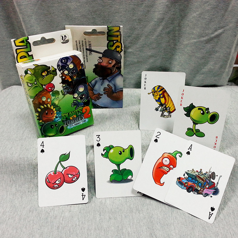 Plant Wars Zombie Peas Cannons Sun Cartoon Cartoon Rover Perimeter Playing Cards Paper Card Table Tour Price Collection 