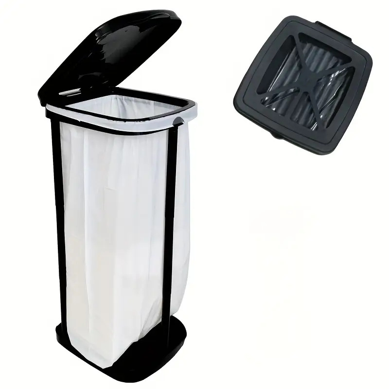 Outdoor Camping Household Trash Can, Large Capacity, Foldable, Adjustable Height, Trash Can with Tube, Trash Rack, Trash Can