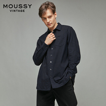 MOUSSY Vintage Mens 2021 Spring and summer new lapel loose long-sleeved shirt 025DSN30-0340