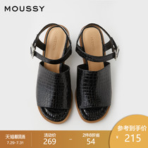 MOUSSY 2021 spring and summer new open toe fish mouth thick heel high heel sandals women 010DSH52-0780