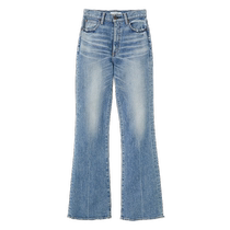 MOUSSY 2024 summer new American retro blue scratched bootcut jeans 010HSA12-1000
