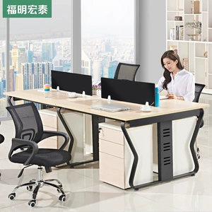 Bàn đơn giản hiện đại bàn ghế kết hợp nhân viên bốn người ghế văn phòng nội thất văn phòng máy tính bàn văn phòng