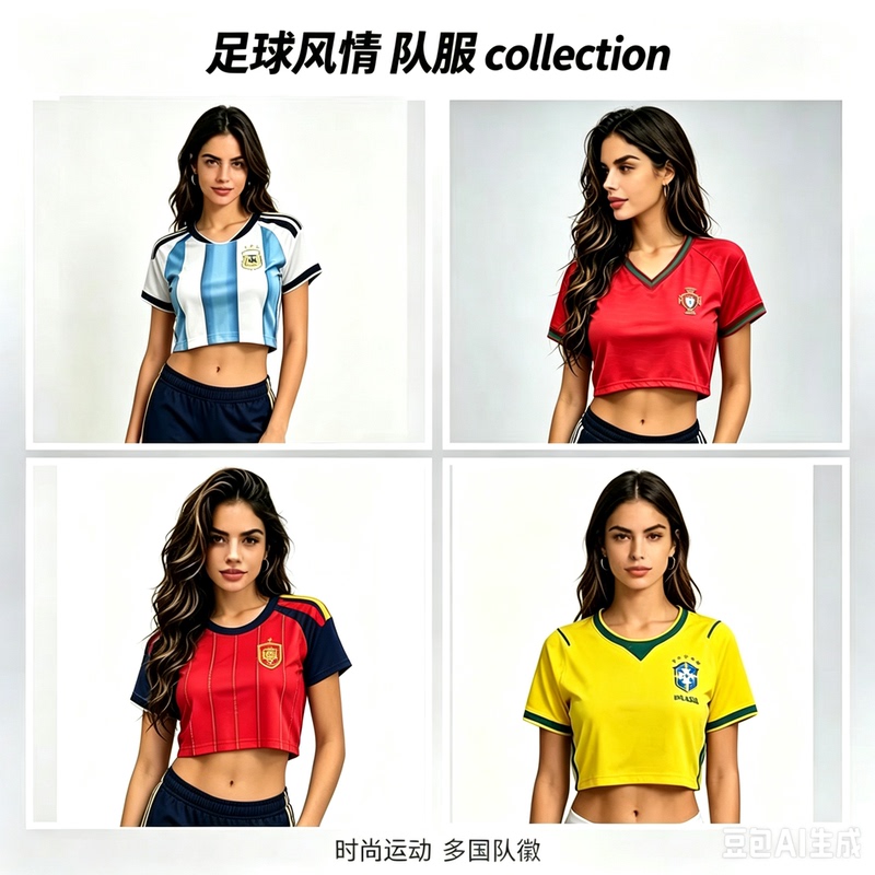2026 Spain Argentina Mexico Fan Edition Crop Top Short-Sleeve Jersey Brazil Women's Cheerleading Uniform 2026 Spain Argentina Mexico Fan Edition Crop Top Short-Sleeve Jersey Brazil Women's Cheerleading Uniform