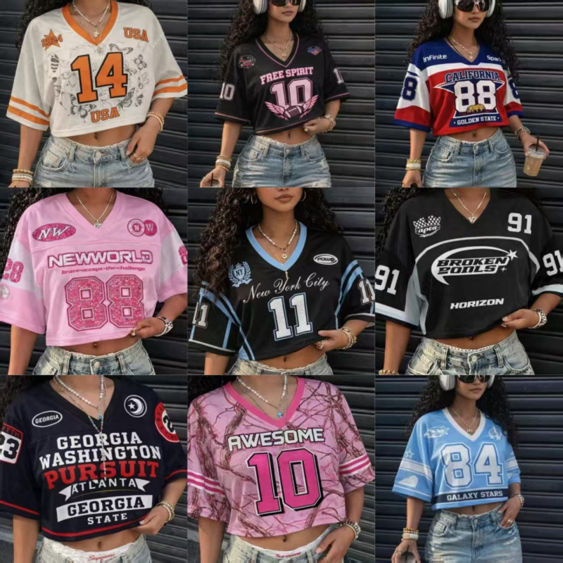European and American Style Digital Print Short-Sleeve T-Shirt for Women, Fashionable Textured Washed Short-Sleeve Top, Slim Fit, Flattering, Cross-Border Fashion European and American Style Digital Print Short-Sleeve T-Shirt for Women, Fashionable Textured Washed Short-Sleeve Top, Slim Fit, Flattering, Cross-Border Fashion