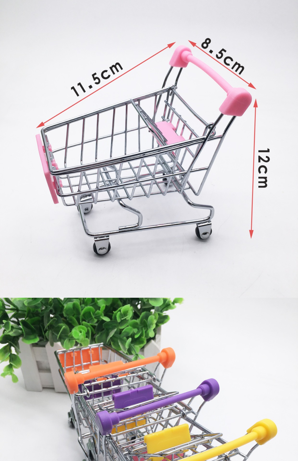 Sáng tạo mini đa chức năng siêu thị xe đẩy giỏ hàng mô hình đồ chơi trẻ em chơi nhà đạo cụ hình ảnh công chúa búp bê