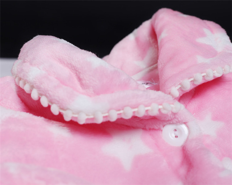 Nữ mùa thu và mùa đông áo flannel đồ ngủ nhà dịch vụ XL san hô lông cừu ấm áp cộng với nhung dày đơn mảnh tay áo dài shop quần áo nam