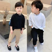 Boys spring long sleeve 2019 New Spring childrens dress small children Foreign style casual T-shirt boy Korean top