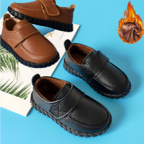 Childrens black leather shoes English wind spring and autumn childrens soft sole monoshile shoes Ocean boy performing shoes Han edition