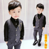 Boy suit suit British style baby wedding baby dress handsome children gentleman horse shirt three pieces