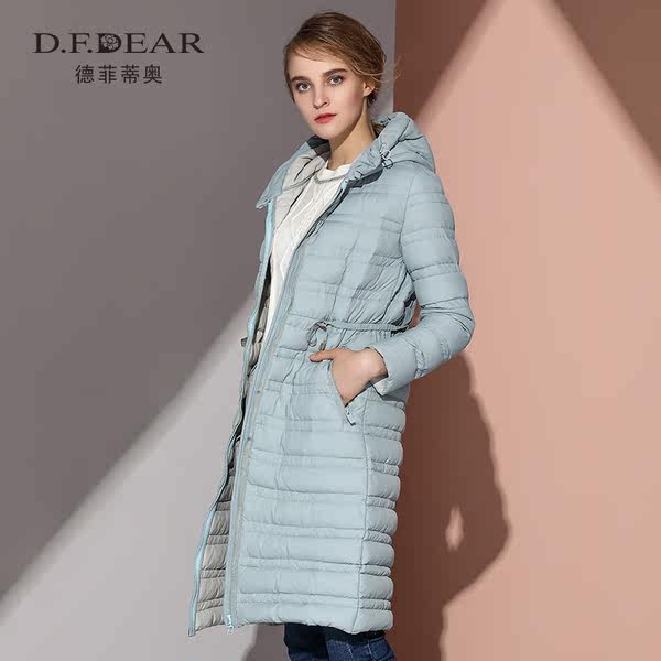 D．F．DEAR 德菲蒂奥 中长款连帽 女式羽绒服 天猫优惠券折后￥379包邮（￥679-300）3多色可选