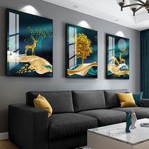 Living room decoration painting sofa background wall triple painting modern simple atmospheric Crystal porcelain painting wall painting wall painting murals light luxury hanging painting