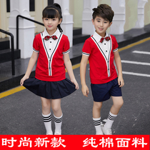 Kindergarten garden clothes summer clothes 2019 spring and summer new British style short-sleeved sports suit primary school school uniform wholesale