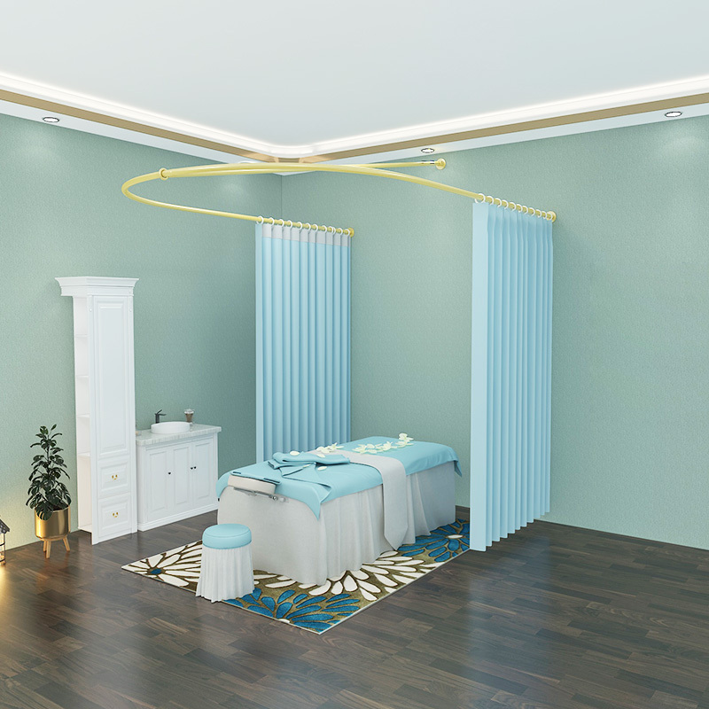 U-Shaped Curtain Rod Light Luxury Modern Minimalist Partition Screen Beauty Salon Bed Curtain Wedding Dress Shop Fitting Room Bracket High-End C