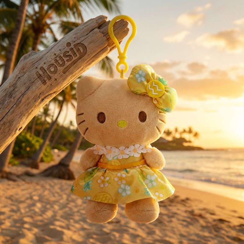 Japanese Housid Hawaiian Pineapple Garden Kt Cat Bag Pendant Keychain Ornament Doll Toy Birthday Gift for Women