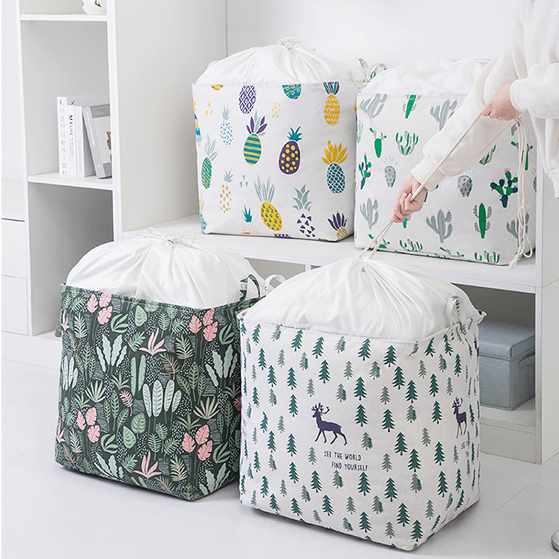 Home Passable Fold Drawn Rope Bunches Ultra Large Number of Closed Clothes Quilts Bag Square Dirty Laundry Basket Containing boxes