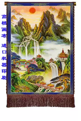 Sanbao Buddha's new design single figure 9 door landscape painting landscape painting Xianjiatang single silk cloth recommended