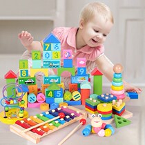 Montessori early education geometric shape cognitive matching building blocks educational toys for babies 1-2-3 years old childrens wooden puzzle inserts