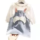 Джинсовый детский весенний комплект, кукла, детское осеннее платье, новая коллекция