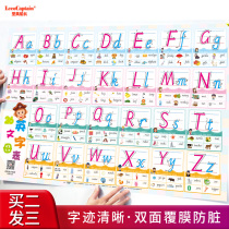English alphabet wall chart wall stickers 26 lowercase and lowercase English alphabet teaching aids Primary school language number learning set