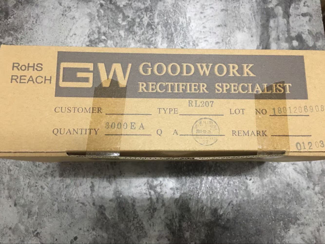 GW Good Walker 1N5399 RL207 taping 3K=153 yuan GPP55 chip
