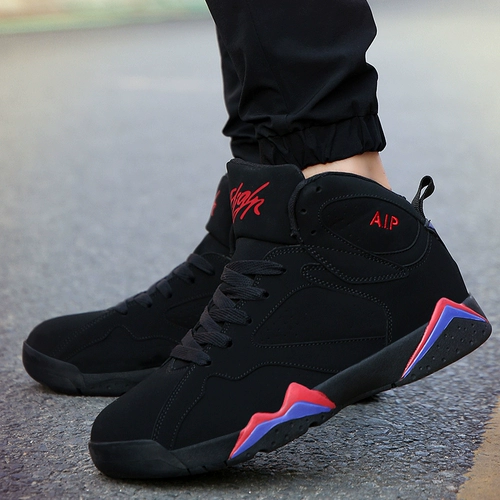 Летняя трендовая универсальная спортивная обувь для отдыха, тканевые высокие сапоги, мужские черные высокие кроссовки