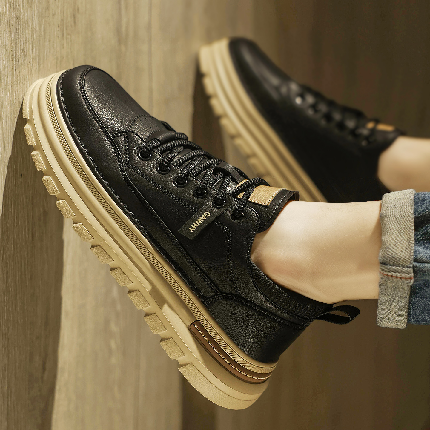 Мужская обувь в стиле дерби; сезон осень-зима; для молодежи; для делового отдыха; для спорта; официальная обувь на мягкой подошве; кожаная удобная рабочая обувь с большим носком