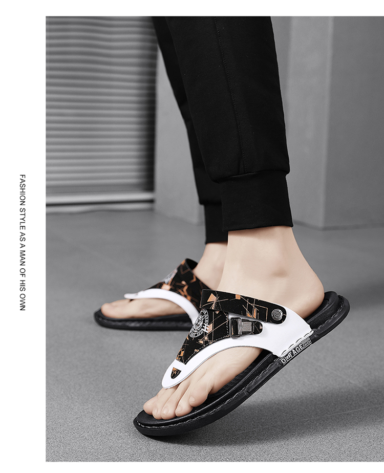 2023 Pantofole da uomo Tendenza estiva Capispalla Antiscivolo Resistente all'usura Infradito con suola morbida Sandali da spiaggia a doppio uso da uomo all'aperto_voghion.com
