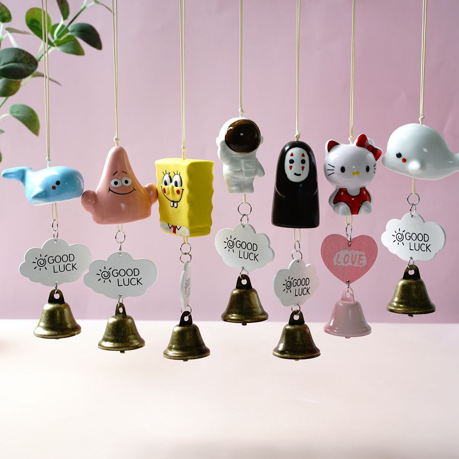2021 new creative home Ceramics Windbell Cute Cartoon Fields Garden Wind Decorations Ground products Crafts Gifts Swing Accessories Hanging Accessories