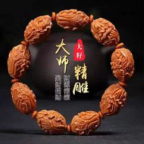 Olive stone bracelet short cabbage hundred wealth handmade olive stone carving to attract wealth olive Huwen play bracelet mens bracelet