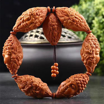 Buddha and Demons Thoughts Olive Kernel Bracelet Handmade Kernel Carving 2 0 Large Seed Olive Hu Carved Engraving Play Bracelet for Men and Women