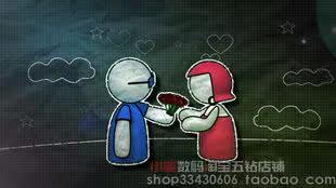 AE Stencil Love Continues Cartoon Meritocracy Style Wedding Opening MV Growth Thanksgiving Wedding Film Substitute