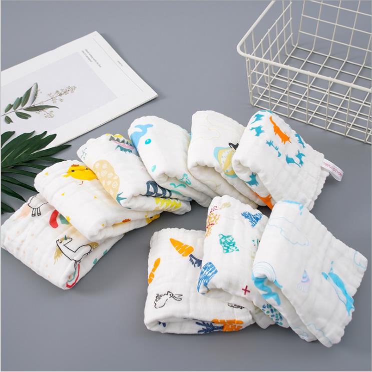 Baby Whole Cotton Gauze Wash Towels Baby Towels Newborn Bath Shower and Face Towels Children's Soft Handkerchief Pure Wears