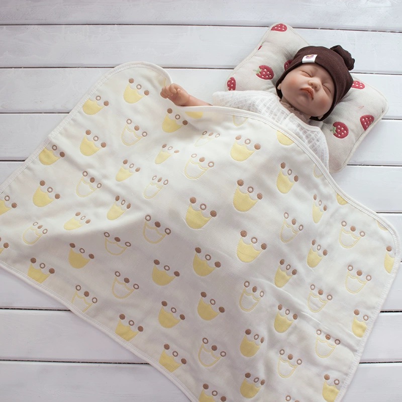 Pure cotton three-layer six-layer gauze cart small quilted baby air conditioning by newborn baby Summer to be covered by a covered blanket-Taobao