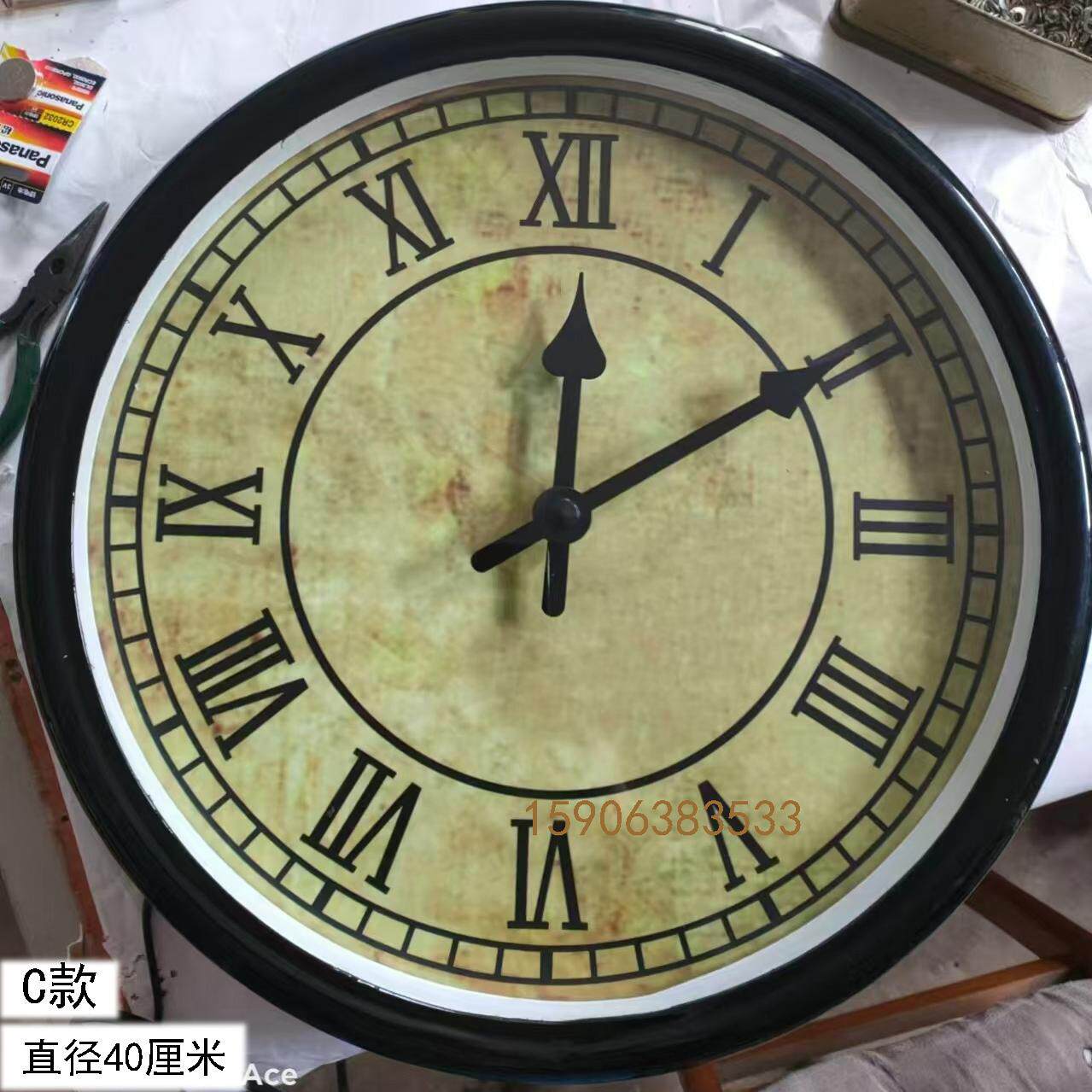欧式挂钟客厅时尚钟表大气欧式家用钟饰复古静音美式时钟挂墙怀旧
