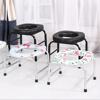 Folding portable toilet chair for the elderly