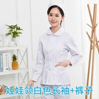 Кукла, белый лонгслив, штаны, кукольный воротник