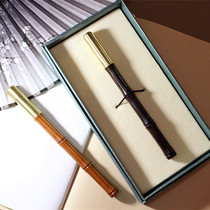 Xinzhu metal copper signature pen log quality high-end student black gel pen wooden business mens office