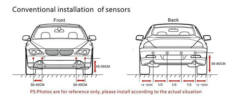 2018 mới xe đảo ngược radar 6 đầu dò nhỏ hình lưỡi liềm LED hiển thị xe radar 6 đầu dò radar phía trước và phía sau - Âm thanh xe hơi / Xe điện tử loa cánh cửa ô to