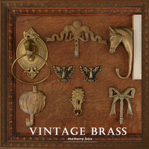 Vintage brass ornaments wall hanging decorative hooks animals medieval retro soft furnishings Western old objects and old copperware