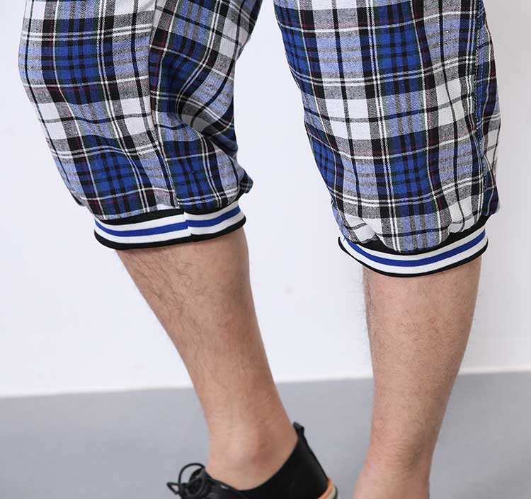 Quần âu nam 7 điểm kẻ sọc kẻ quần lửng rộng kích thước lớn nhanh khô quần short cotton mỏng phần chân quần rộng quần thể thao