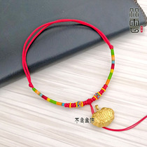 Dooduo handcrafted baby boy baby gold and silver lock pendant rope Item lap Dragon Boat Festival Colorful Hanging Rope Red Rope