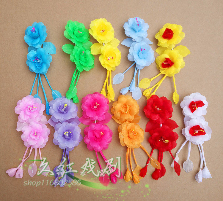 New drama Temples Floral Shoots of the Temples Flowers with Fake Flowers Branches Waist Drum of the Eight Ring Back Daughter-in-law Dance Head Flower