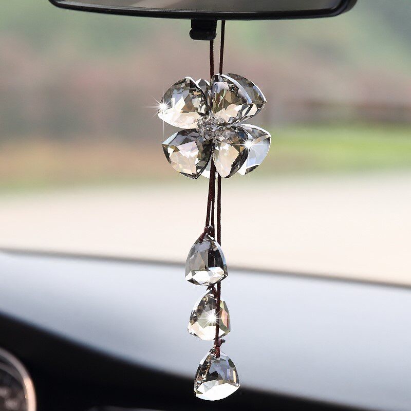 Benz Four-leaf Grass Crystal Pendant Accessories c260l Car Hanging Accessories Woman Upscale On-board e300l Rear Mirror Adornment Tide