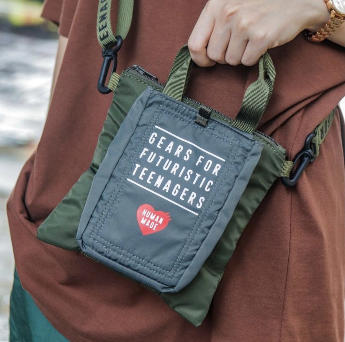 HUMANMADE SHOULDER HELMET BAG nylon shoulder messenger bag day tide storage coin purse