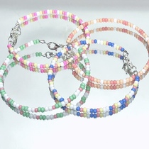 Rice beads memory wire ring ins style bracelet girl cute macaron color female best friend birthday gift