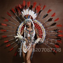 Bar New Play Out of the Ancient Egyptian Tribal Wind Indian dsgogo Bar Dance Exaggerated Feather Costumes